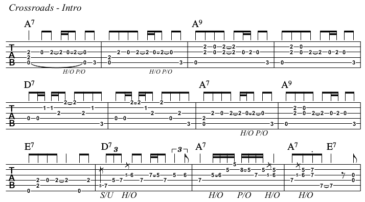 Crossroads TAB, intro.