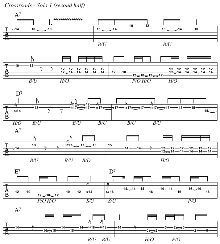 Crossroads TAB, solo 1 second half.