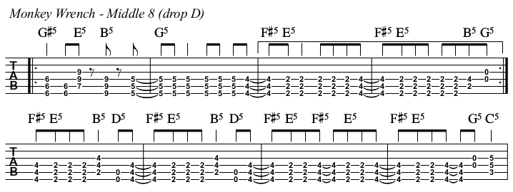 Monkey Wrench TAB, middle 8.