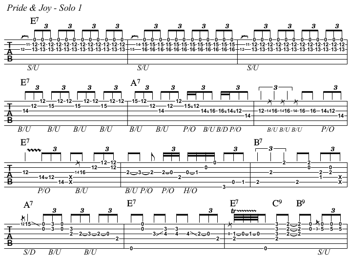 Pride & Joy TAB, solo 1.