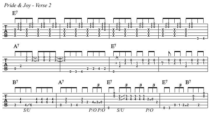 Pride & Joy TAB, verse 2.