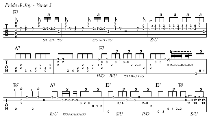 Pride & Joy TAB, verse 3.