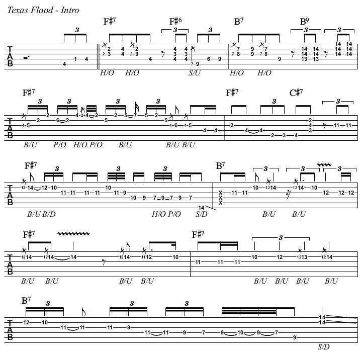 Texas Flood TAB, intro.