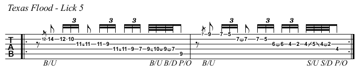 Texas Flood TAB, lick 5.