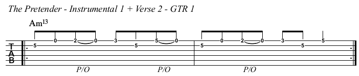The Pretender Guitar Lesson with TAB, Instrumental 1 + verse 2.
