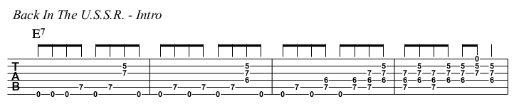 Back In The U.S.S.R. TAB, intro.