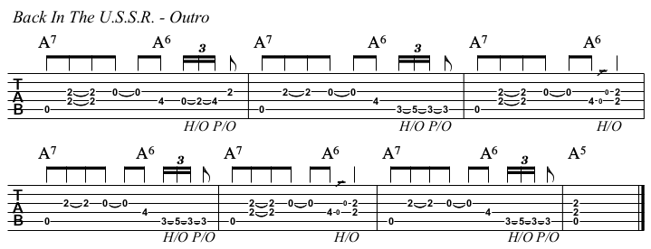 Back In The U.S.S.R. TAB, outro.