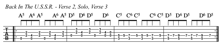 Back In The U.S.S.R. TAB, verse 2.