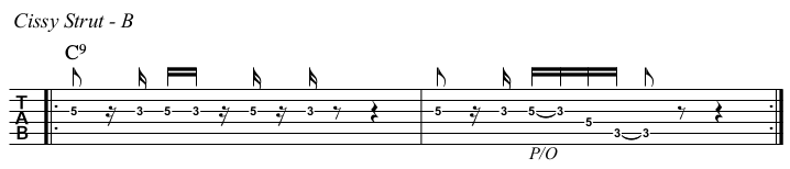 Cissy Strut TAB, B section.