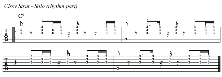 Cissy Strut TAB, solo.