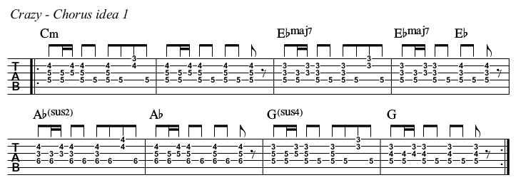 Crazy TAB, chorus idea 1.