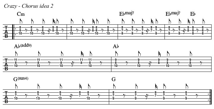 Crazy TAB, chorus idea 2.