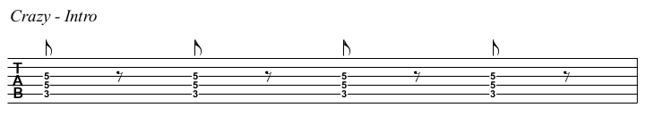 Crazy TAB, intro.
