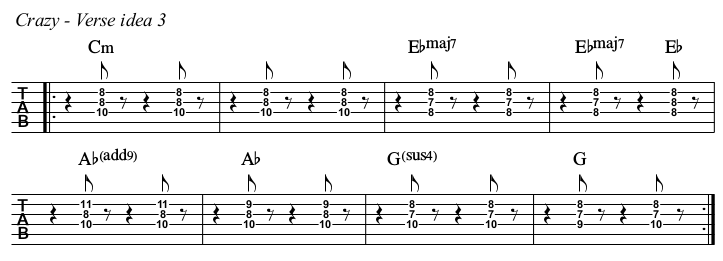Crazy TAB, verse idea 3.