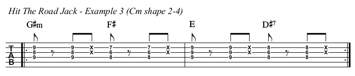 Hit The Road Jack TAB, example 3.