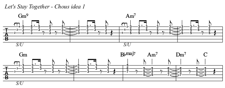 Let's Stay Together TAB, chorus 1.