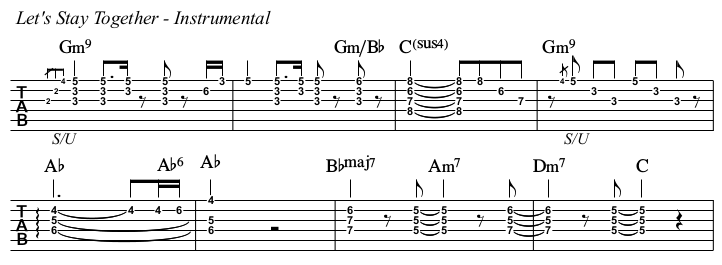 Let's Stay Together TAB, instrumental.