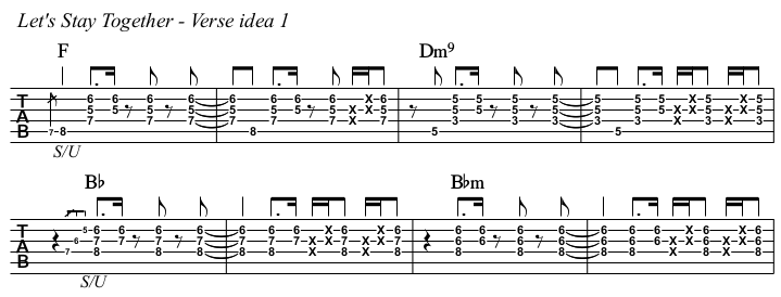 Let's Stay Together TAB, verse 1.
