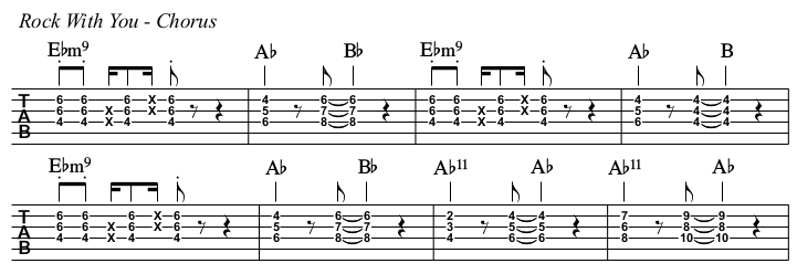 Rock With You TAB, chorus.