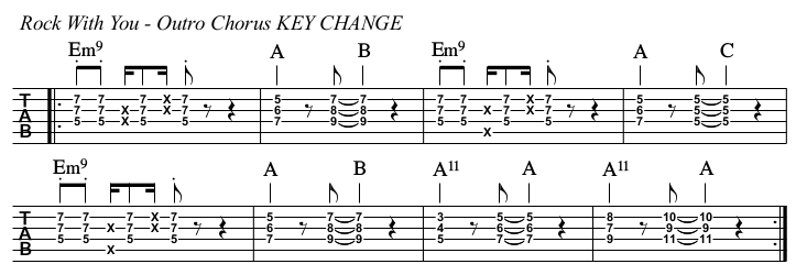 Rock With You TAB, outro.
