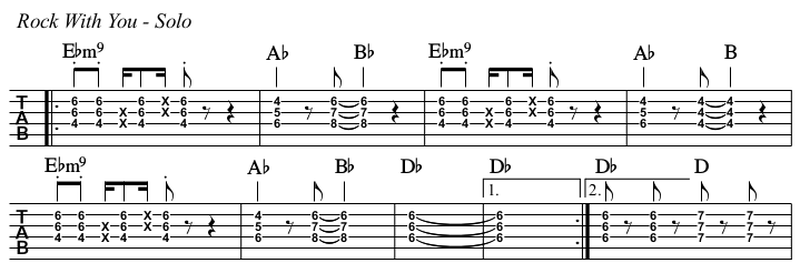 Rock With You TAB, solo.
