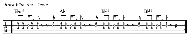 Rock With You TAB, verse.