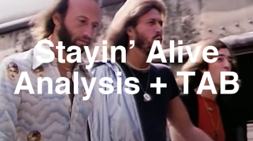 Stayin’ Alive Analysis Guitar Lesson + TAB