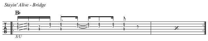 Stayin' Alive TAB, bridge.