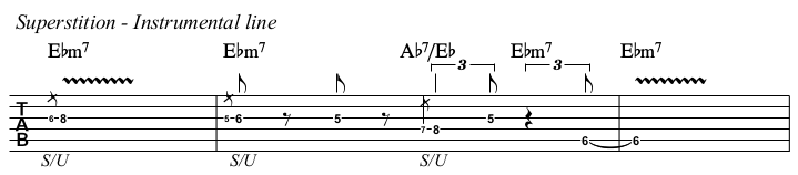 Superstition TAB, instrumental.