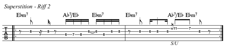 Superstition TAB, riff 2.