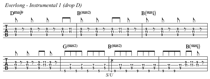 Everlong TAB, instrumental 1.