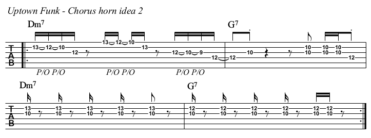 Uptown Funk TAB, chorus horn idea 2.