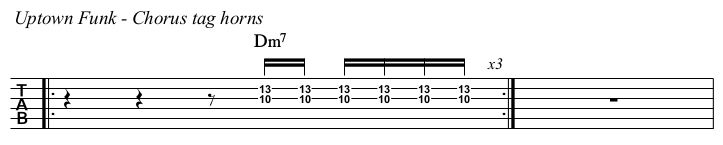 Uptown Funk TAB, chorus tag.