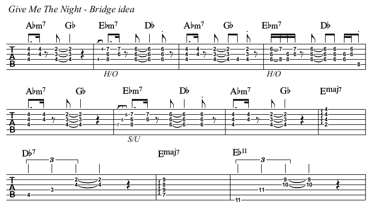 Give Me The Night TAB, bridge idea.
