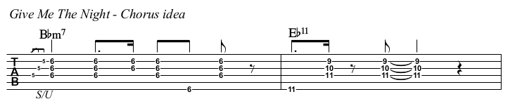 Give Me The Night TAB, chorus idea.