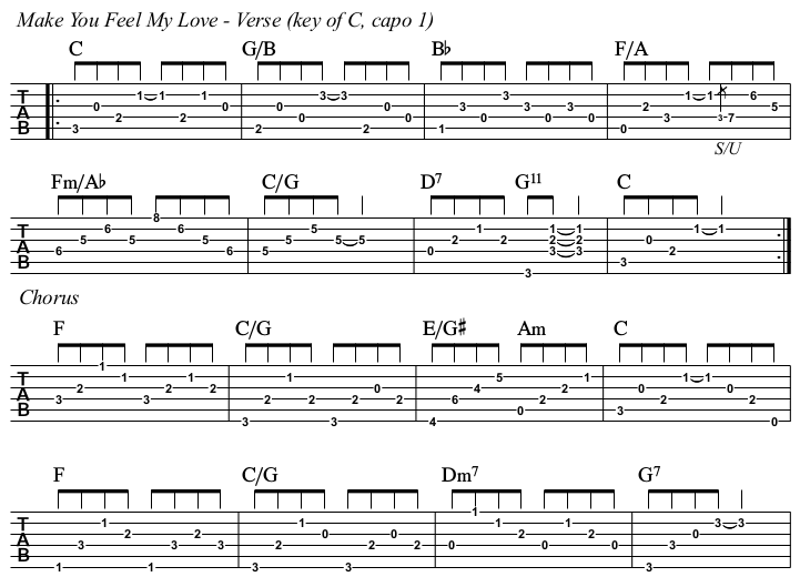 Make You Feel My Love TAB, Dylan C.