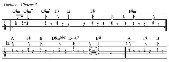 Thriller TAB, chorus 3.