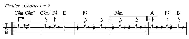 Thriller TAB, chorus.