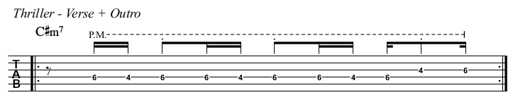 Thriller TAB, verse.