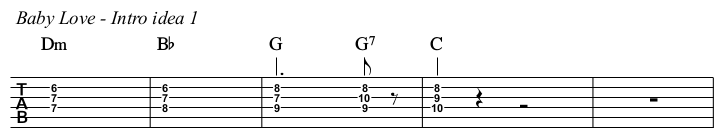 Baby Love TAB, intro idea 1.