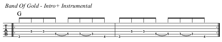 Band Of Gold TAB, intro.