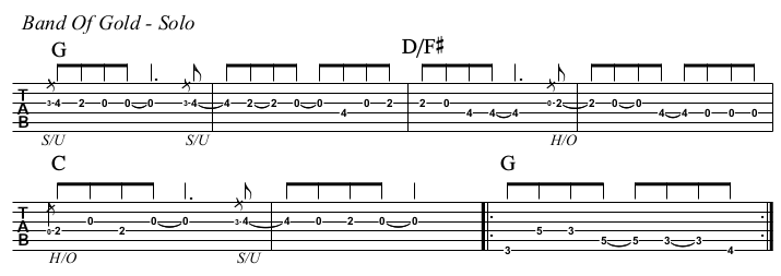 Band Of Gold TAB, solo.