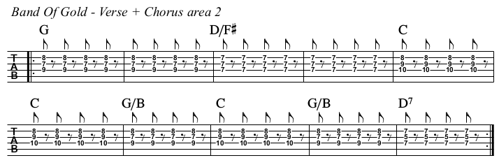 Band Of Gold TAB, verse and chorus area 2.