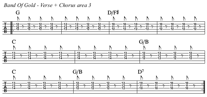 Band Of Gold TAB, verse and chorus area 3.