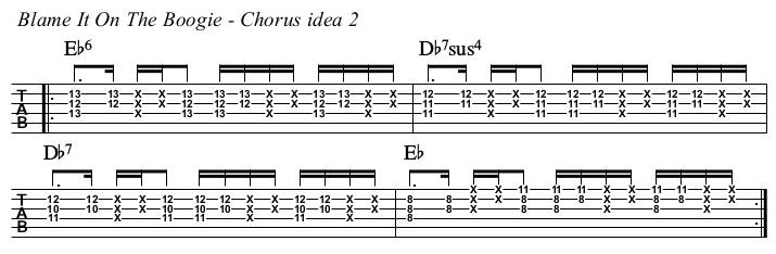 Blame It On The Boogie TAB, chorus idea 2.