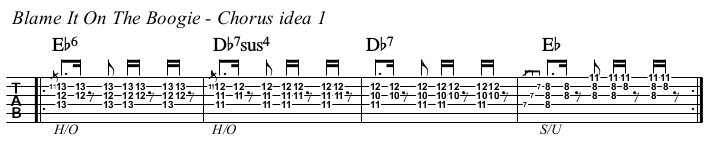 Blame It On The Boogie TAB, chorus.