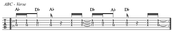 ABC TAB, verse.