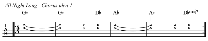 All Night Long TAB, chorus idea 1.