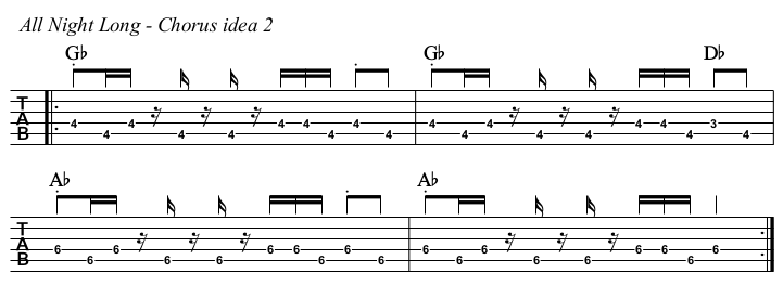 All Night Long TAB, chorus idea 2.
