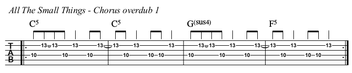 All The Small Things TAB, chorus overdub 1.